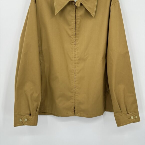 vintage 70s ARNOLD PALMER WINDBREAKER coat jacket gold big collar funky XL - Picture 3 of 6